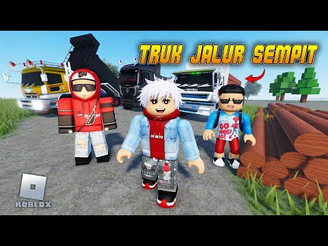 KONVOI TRUK BESAR MUATAN KAYU DAN PASIR DI JALUR SEMPIT - Roblox Indonesia
