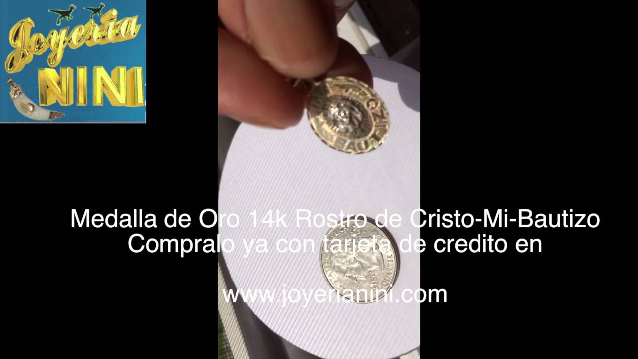 Medalla de Oro 14k con rostro de Cristo Mi-Bautizo