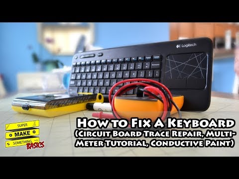 How to fix a keyboard (circuit board trace repair, multimete...
