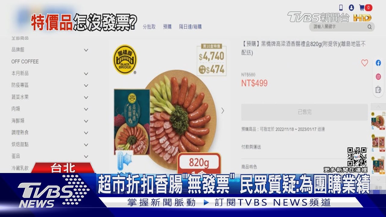 超市折扣香腸「無發票」 民眾質疑:為團購業績
