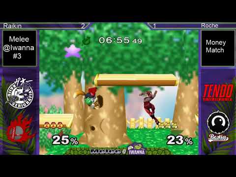 Melee @ Iwanna #3 SSBM - Raikin (Sheik) vs Roche (Fox) - Money Match