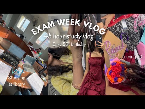 The beauty of exam week | 48 hour study vlog 📑 & my 20th birthday 🎈 | *highly motivating*