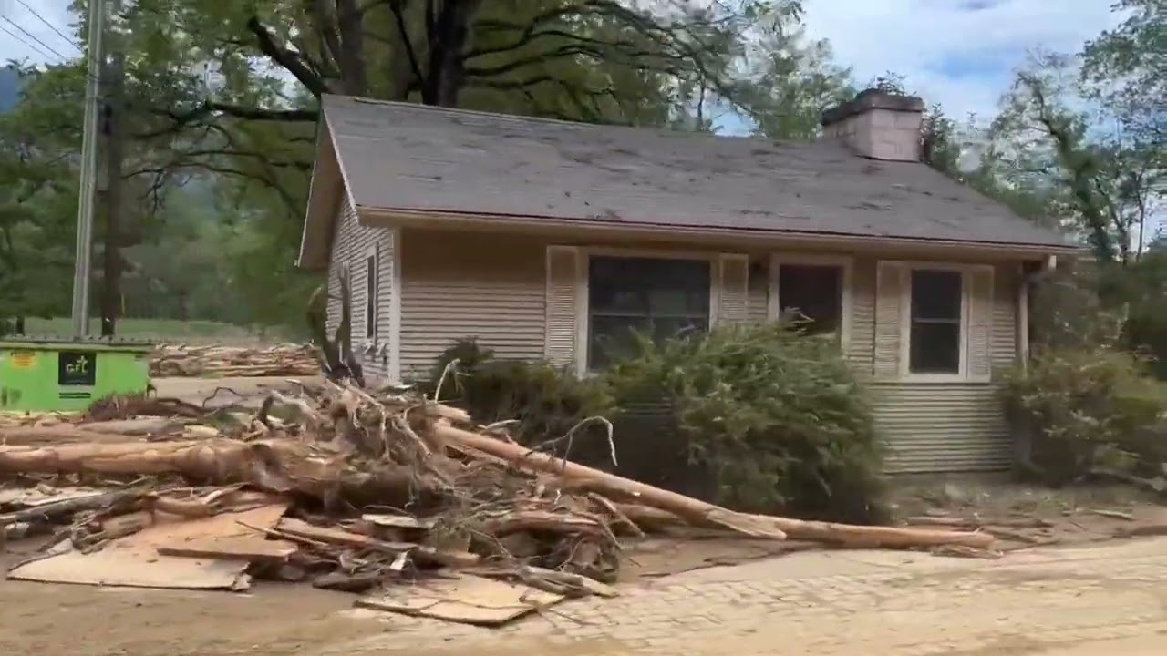 Helene damage in Lake Lure North Carolina