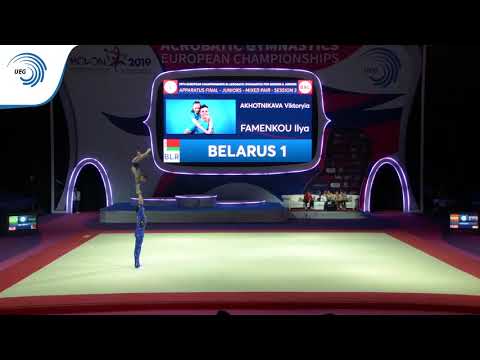Viktoria AKHOTNIKAVA & Ilya FAMENKOU (BLR) - 2019 junior Acro Europeans, balance final