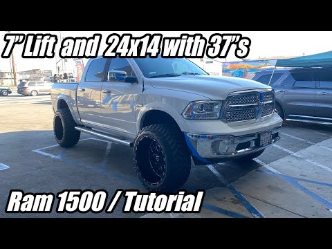 7 inch / 7" Lift on a 2012-2018 Ram 1500 24x14 & 37" Tires and fox shocks. Suspension Tutorial