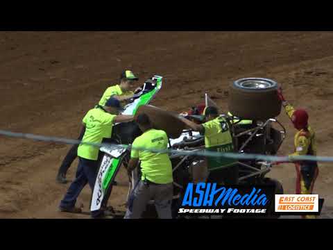 Sprintcars: Scott Genrich Rollover - Archerfield Speedway