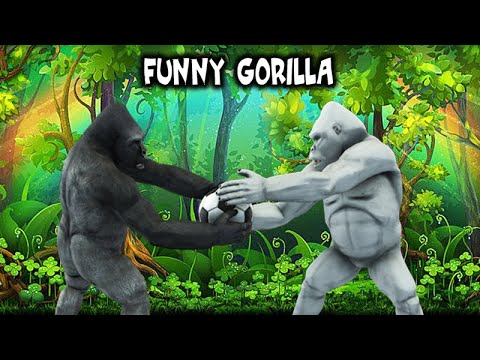 Funny Gorilla Comedy Video. Gorilla Football Animated Cartoon.