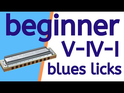 Beginner blues harmonica licks for V-IV-I chords
