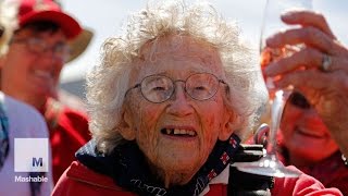 Great-grandma skydives and swims with sharks for 100th birthday | Mashable