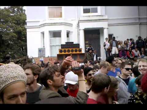 Channel One Sound System plays horns instrumental to a universal audience at Carnival 2011