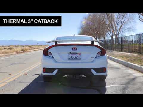 Exhaust installed on Honda Civic Si rear