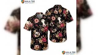 Funny Farm Cow Animal Hawaiian Shirt Tropical Floral Vibrant Button Down