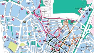 Un mapa de peatonalización de calles durante las fiestas de Sanse 2022