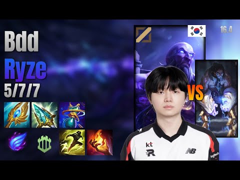 Bdd Mid Ryze vs Sylas lol KR solo rank Full Game 16.4 | 비디디 라이즈 vs 사일러스