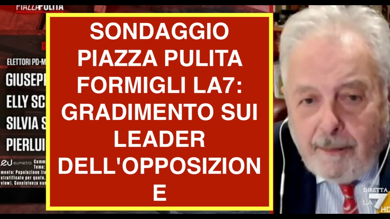 SONDAGGIO PIAZZA PULITA FORMIGLI LA7: GRADIMENTO SUI LEADER DELL'OPPOSIZIONE