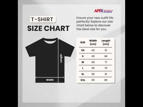 Tshirt size chart