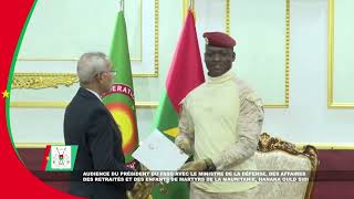 Coopération Burkina-Mauritanie : Le Président du Faso reçoit le ministre de la Défense mauritanien