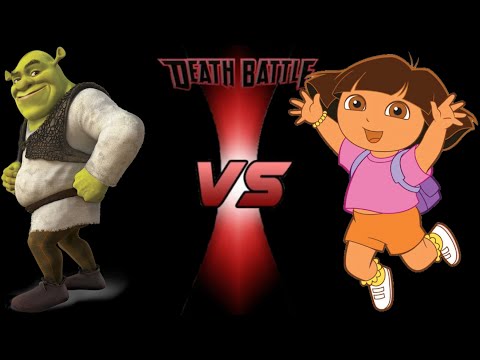 Shrek fights Dora The Explorer (very epic)