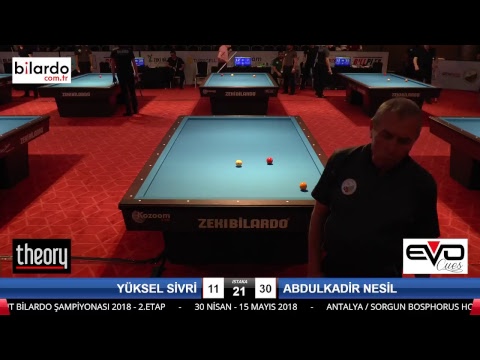 YÜKSEL SİVRİ & ABDULKADİR NESİL Bilardo Maçı - 2018 ERKEKLER 2.ETAP-3.Ön Eleme