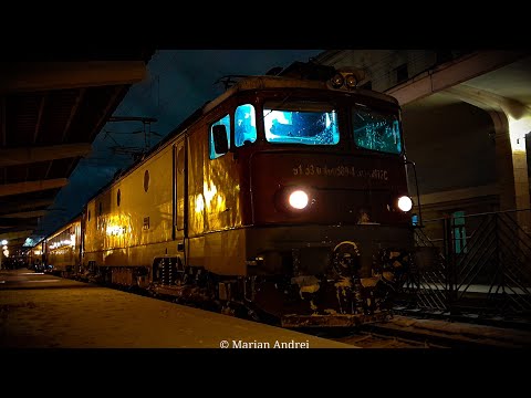 EA 589 pe IR 1843 Brașov-Iasi, ajunge în gara CFR Iasi pe viscol (07.02.2023)