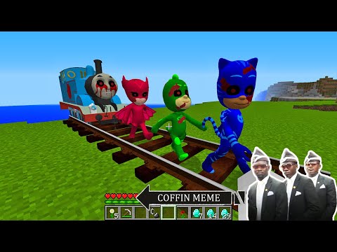 Who Will Win PJ MASKS.EXE or Thomas.EXE Tank Engine in Minecraft - Coffin Meme