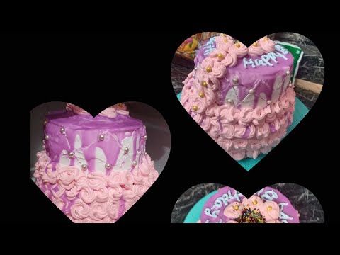 How to desing#Two Tier#Black Current Cake#😘😘😘😋😋😋😋😋😋😋😋