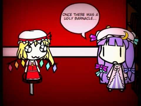 Patchouli tells a encouraging story to Flandre