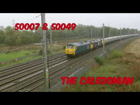 Winwick 7.10.2017 - 50007 & 50049 on The Caledonian - Newton le Willows WCML - class 50