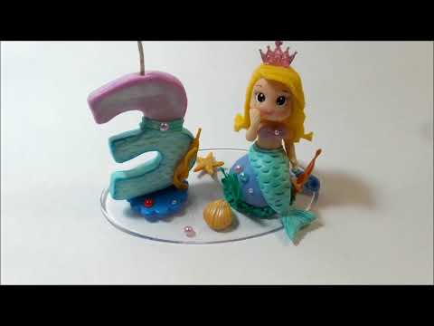 Como Fazer Sereia de Biscuit com Vela! -- Para Topo de Bolo