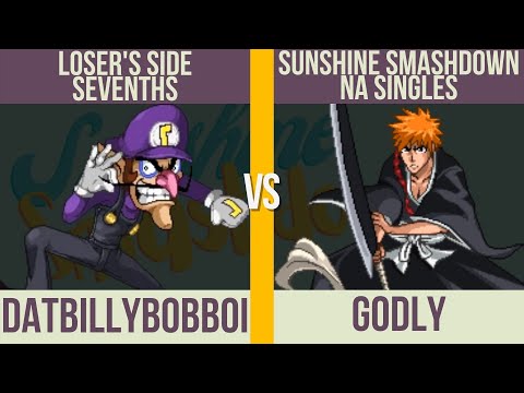 Sunshine Smashdown NA: SSF2 Loser's Top 8 - datbillybobboi (Waluigi) vs. Godly (Ichigo)