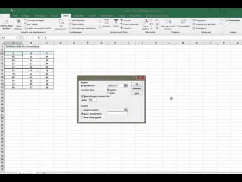 In Excel 2016 eine einfaktorielle Varianzanalyse durchführen