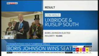 Boris Johnson wins Uxbridge, 8th May 2015