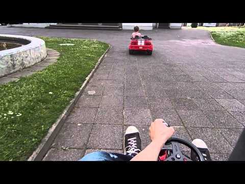 PowerWheels Mustang 18V vs. Crazy Cart - The chase