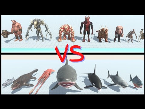 Aquatic Animals vs Infernals - Animal Revolt Battle Simulator