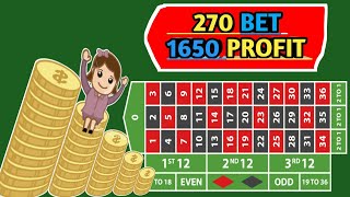 270 BET 1650 PROFIT 😱 ROULETTE STRATEGY TO WIN / CASINO ROULETTE #MONEY #CASINO #VIRAL