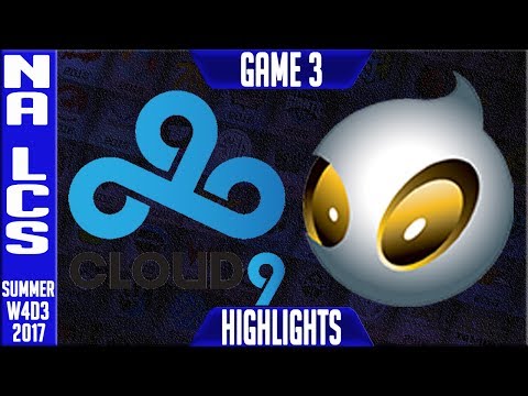 C9 vs DIG Highlights Game 3 | NA LCS Week 4 Summer 2017 | Cloud 9 vs Dignitas G3