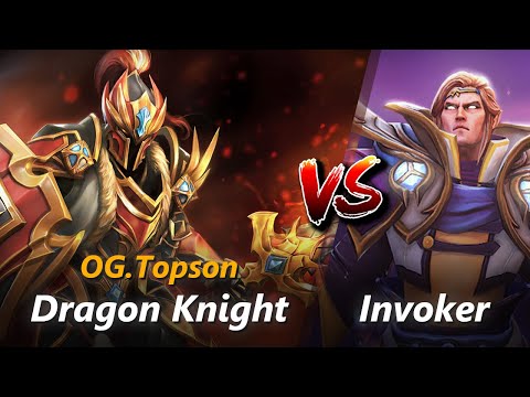 Topson mid Dragon Knight vs Invoker | First 10 minutes