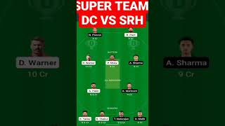 DC VS SRH DREAM11 TEAM || DC VS SRH PREDICTION TEAM || DREAM11 TEAM SRH VS DC ||