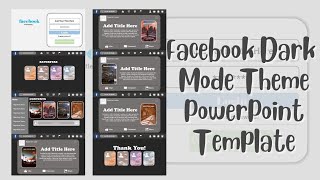 Facebook Dark Mode Theme PowerPoint Template Free🍑 || ppt#39