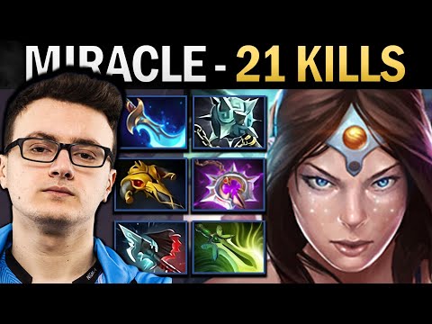 Mirana Dota Gameplay Miracle with 21 Kills and Gleipnir