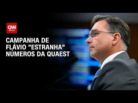 Campanha de Flávio “estranha” Quaest e quer checagem qualitativa | BASTIDORES CNN