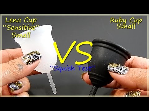 Lena Cup Sensitive Sm vs Ruby Cup Sm "Squish Test" - Menstrual Cups