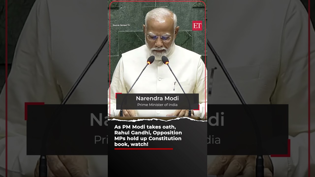 As PM Modi takes oath, Rahul Gandhi, Opposition MPs hold up Constitution book, watch!