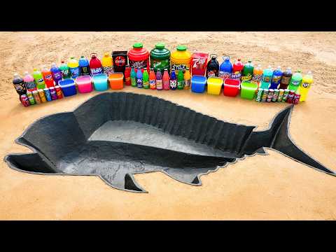 How to make Mahi-mahi pit from Cement, Giant Sprite, Fanta, Mtn Dew, Cola vs Mentos & Popular Sodas