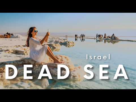 DEAD SEA, Israel: Salt Formations & Beach - Walking Tour 4K UHD