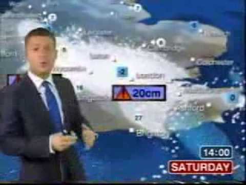 BBC Weather 18th December 2010: Heavy Snow in the south; a minimum of -17.2°C at Loch Glascarnoch