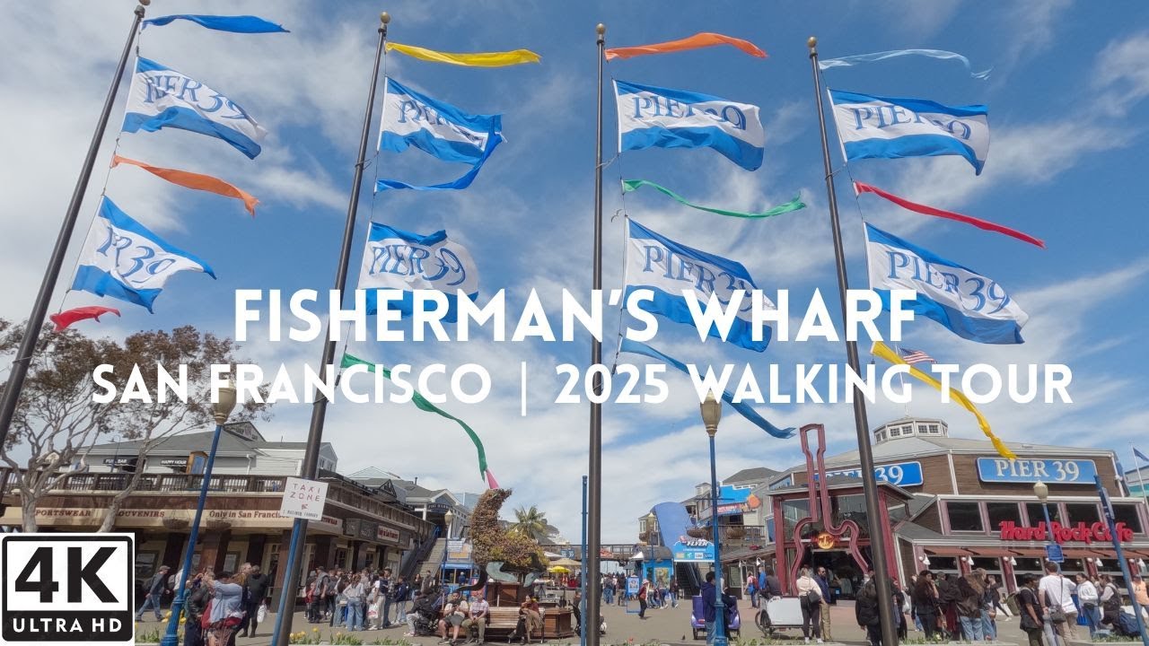 Immersive street-level walking tour through San Francisco — Fisherman's Wharf, United States, showcasing authentic urban landscapes, local architecture, and the vibrant atmosphere of the city's neighborhoods