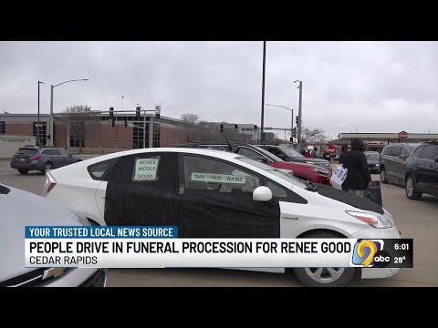 Dozens drive in funeral procession in memory of Renee Good, woman shot and killed by ICE