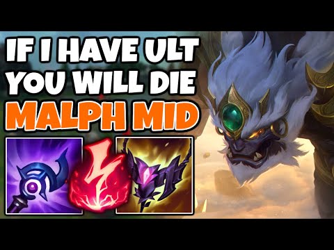 AP Malphite Mid is "R is up, You Die.". And you can carry by doing this. | Off-Meta Climb | 13.11