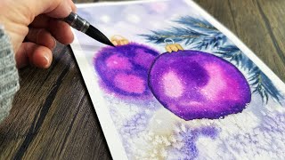How to Paint Magical Purple Christmas Ornaments!